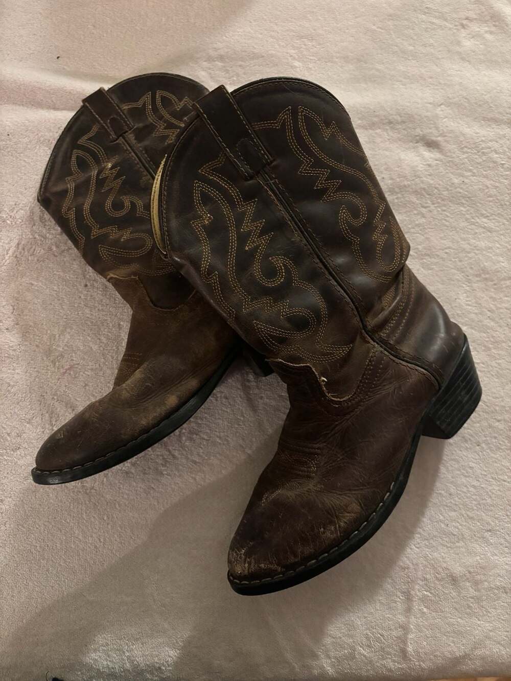 Smoky Mountain Boots 3034Y Size 4D Brown Leather Western Cowboy Boots